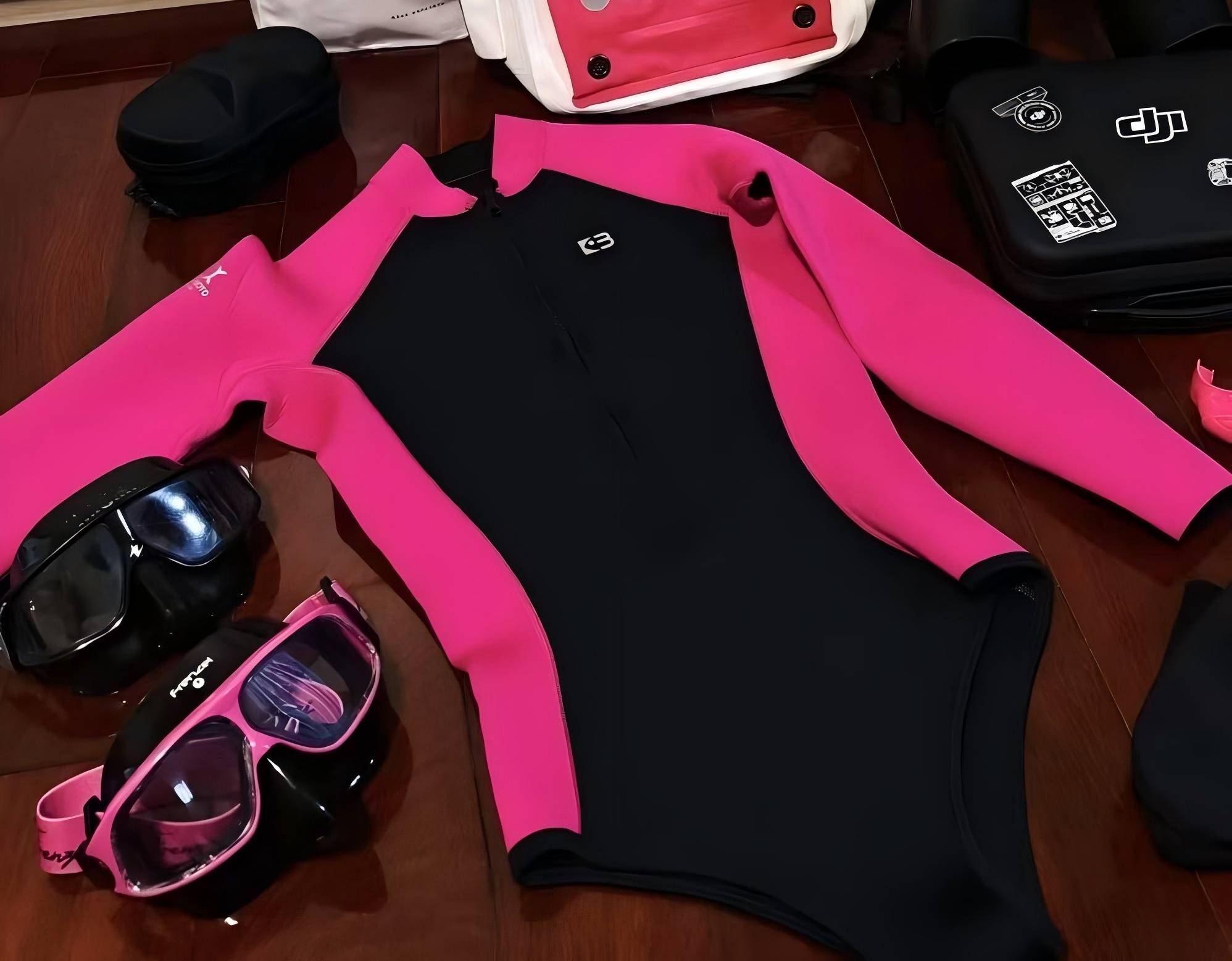 Bestdive经典款比基尼拼色粉色